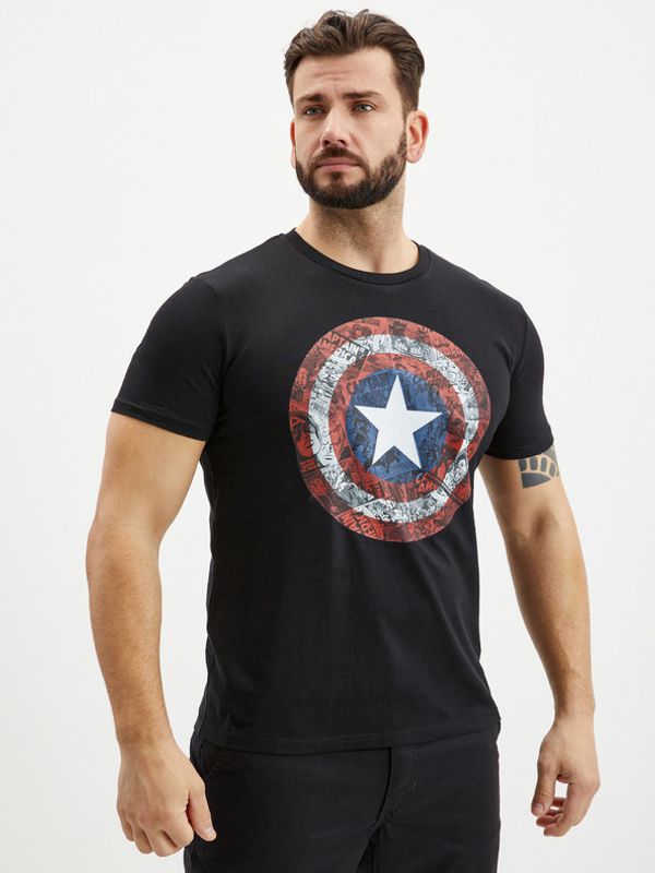 ZOOT.Fan ZOOT.Fan Marvel Captain America Shield Koszulka Czarny