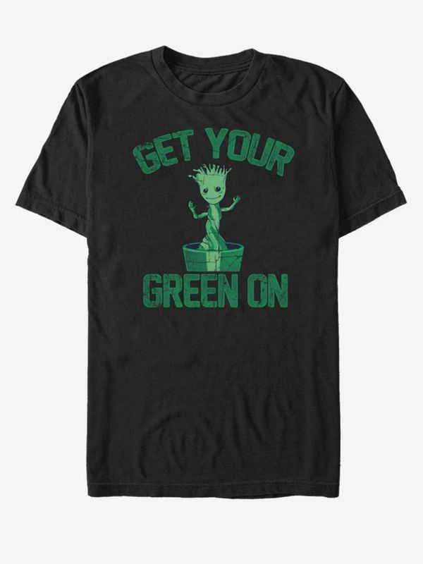 ZOOT.Fan ZOOT.Fan Marvel Get Your Green On Groot Strážci Galaxie Koszulka Czarny