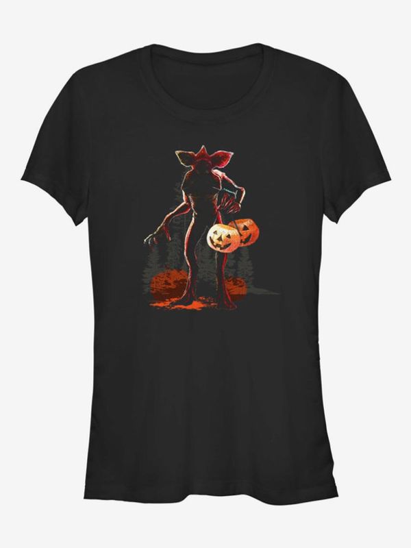 ZOOT.Fan ZOOT.Fan Netflix Halloween Demogorgon Stranger Things Koszulka Czarny
