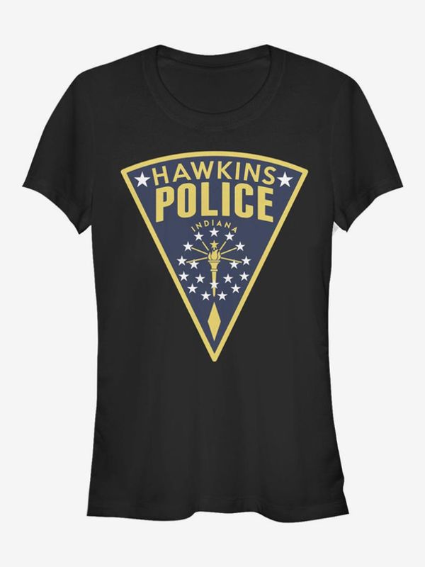 ZOOT.Fan ZOOT.Fan Netflix Hawkinská policie Stranger Things Koszulka Czarny