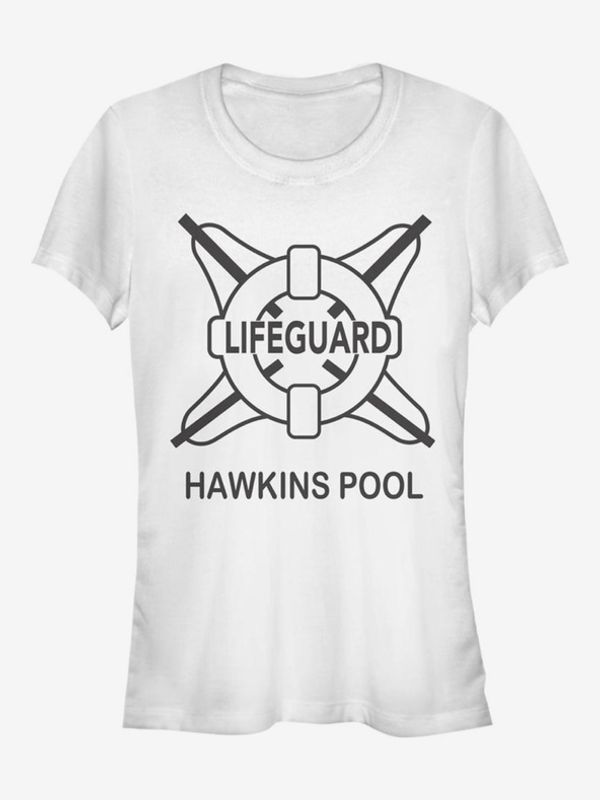 ZOOT.Fan ZOOT.Fan Netflix Lifeguard Hawkins Pool Stranger Things Koszulka Biały