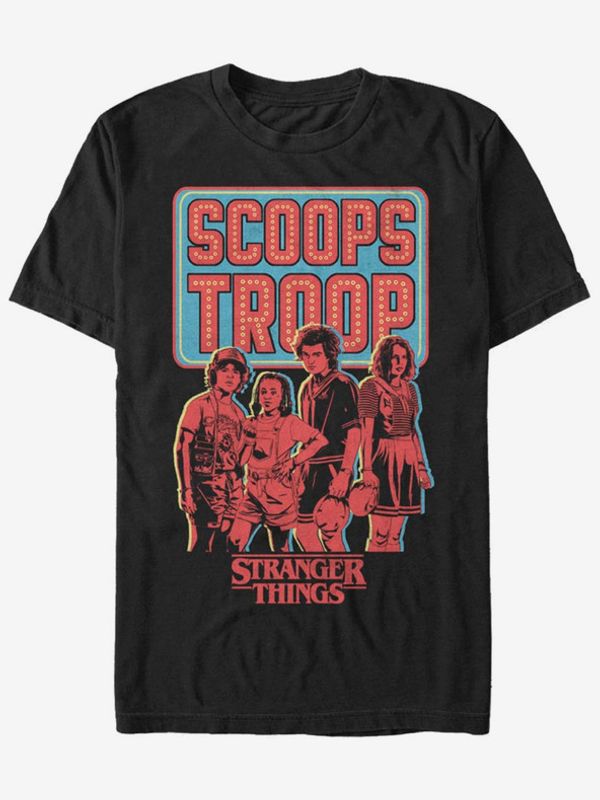 ZOOT.Fan ZOOT.Fan Netflix Scoop Troops Stranger Things Koszulka Czarny