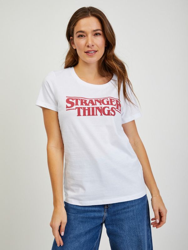 ZOOT.Fan ZOOT.Fan Netflix Stranger Things Logo Koszulka Biały