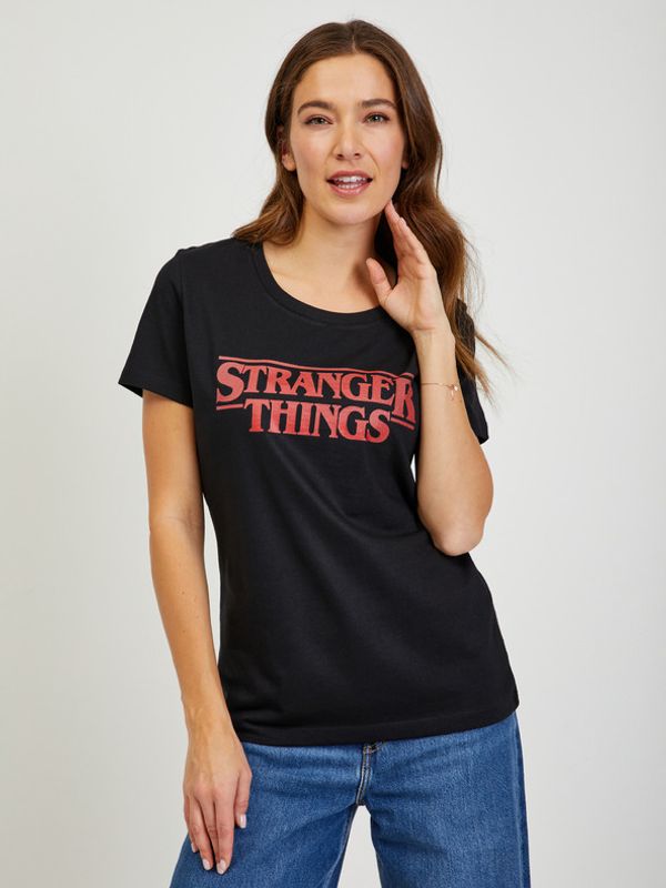 ZOOT.Fan ZOOT.Fan Netflix Stranger Things Logo Koszulka Czarny