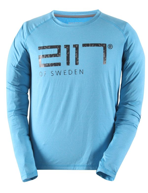2117 BLASUT - men's functional long sleeve T-shirt - melange blue