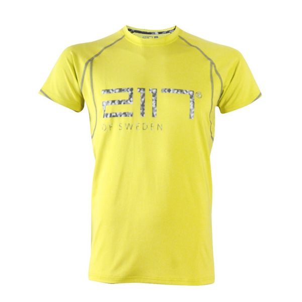 2117 VARGÖN - men eco outdoor T-shirt sour yellow melange