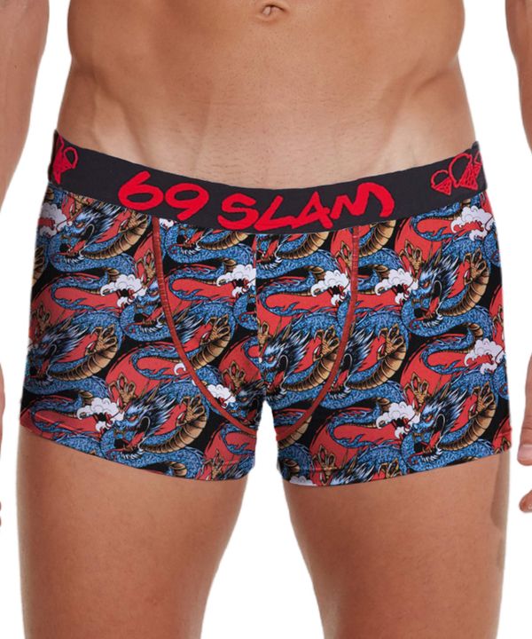 69SLAM Man boxers 69SLAM hip bamboo moon dragon red (MHBMND-BB)