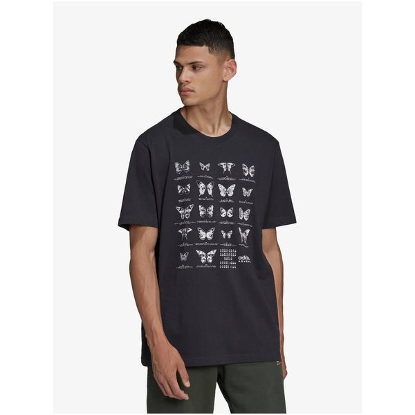 Adidas Black Men's Patterned T-Shirt adidas Originals - Men