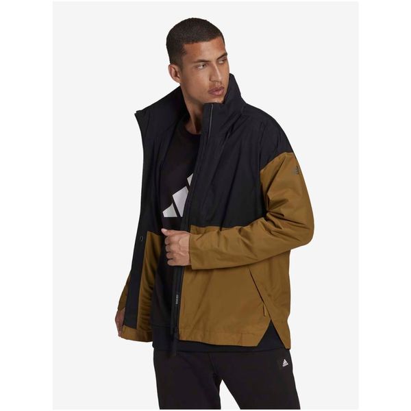 Adidas Brown-Black Men's Lightweight Jacket With Hood adidas Performance Urban - Men's