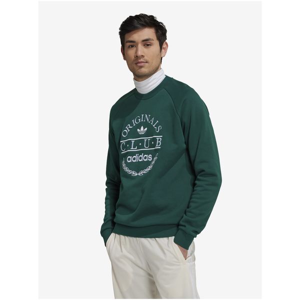 Adidas Dark Green Men's Sweatshirt adidas Originals Club - Men's