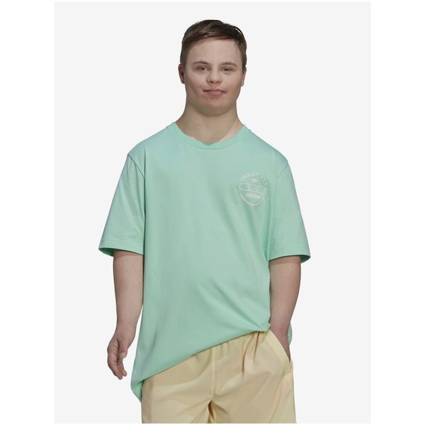 Adidas Light Green Men's T-Shirt with Adidas Originals Print - Men's