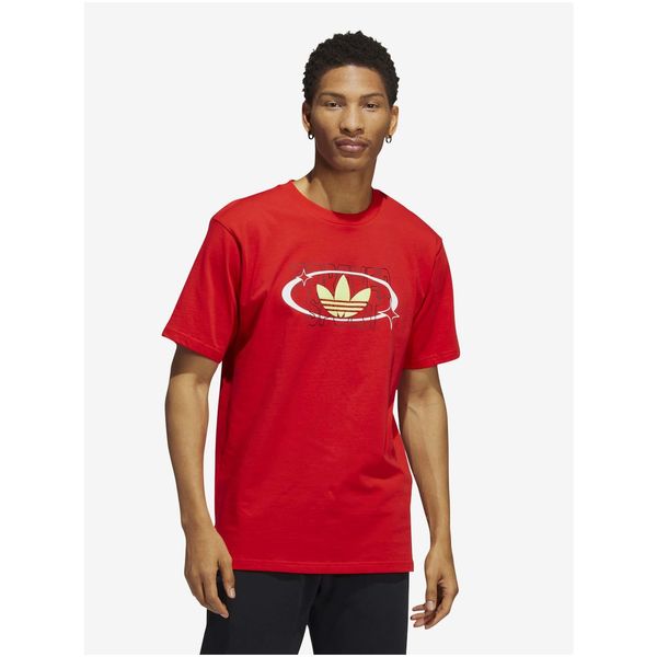 Adidas Red Men's T-Shirt adidas Originals Trefoil Forever - Men's