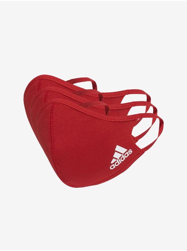 Adidas Set of three masks in red adidas Performance - unisex