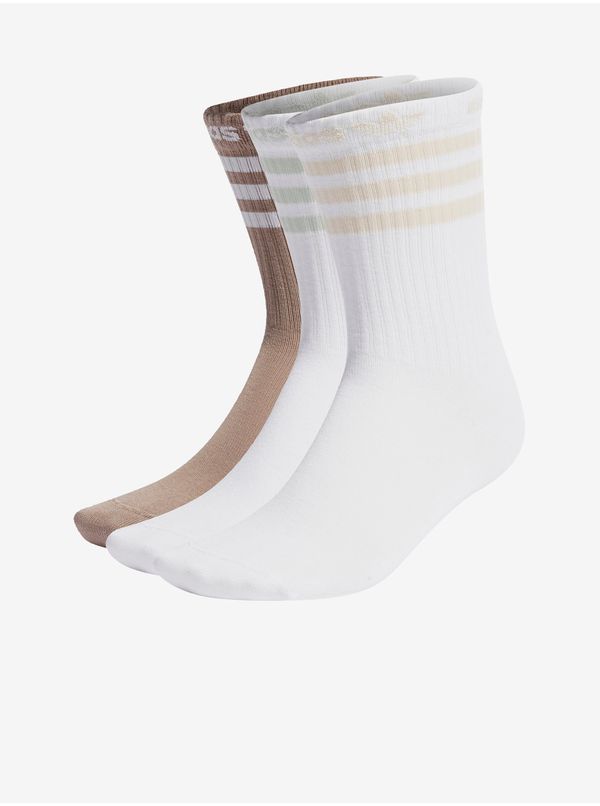 Adidas Set of three pairs of socks in white and old pink adidas Originals - unisex