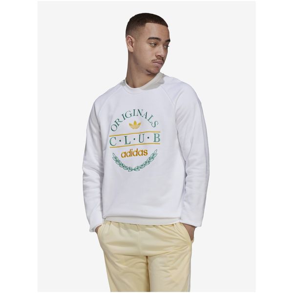 Adidas White Men's Sweatshirt adidas Originals Club - Men's