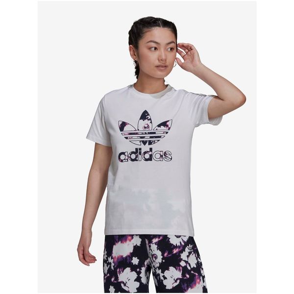 Adidas White Women's T-Shirt with Print adidas Originals Tee - Women