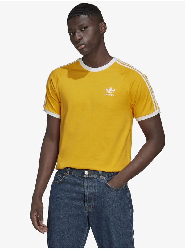 Adidas Yellow Man T-Shirt adidas Originals 3-Stripes - Men