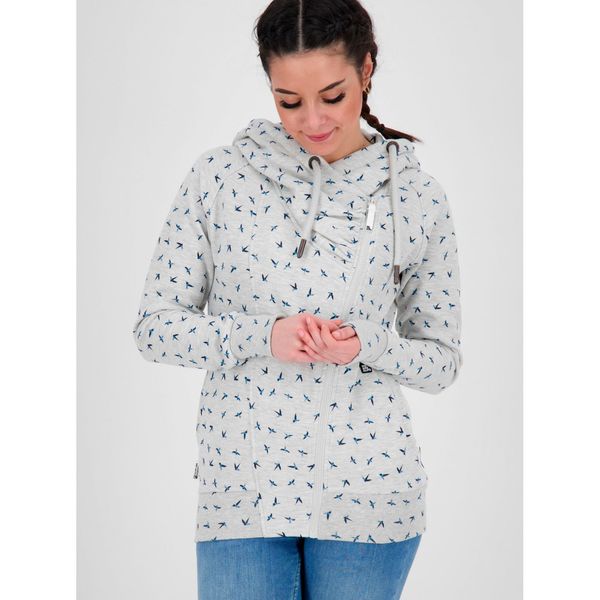 ALIFE AND KICKIN Light Grey Women's Patterned Hoodie Alife and Kickin - Women