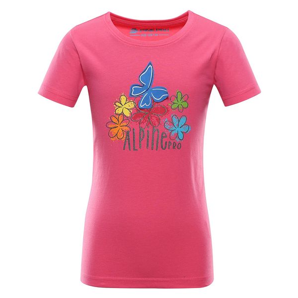 ALPINE PRO Children's cotton T-shirt ALPINE PRO MONCO neon knockout pink variant pc