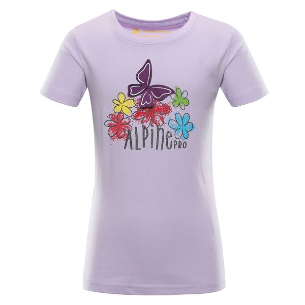 ALPINE PRO Children's cotton T-shirt ALPINE PRO MONCO pastel lilac pc variant