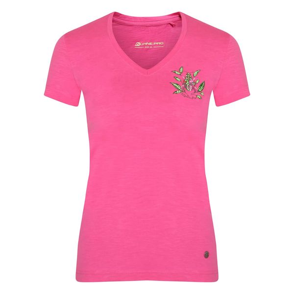 ALPINE PRO Dámské bavlněné tričko ALPINE PRO BRIJA carmine rose varianta pb