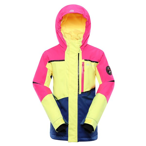 ALPINE PRO Kids ski jacket with PTX membrane ALPINE PRO MELEFO nano yellow