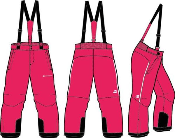 ALPINE PRO Kids ski pants with membrane ALPINE PRO LERMONO diva pink