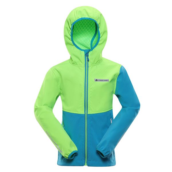 ALPINE PRO Kids softshell jacket ALPINE PRO GROLO neon green gecko