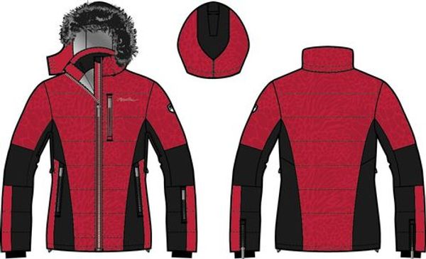 ALPINE PRO Ladies Ski Jacket with Membrane PTX ALPINE PRO KORA dk.red