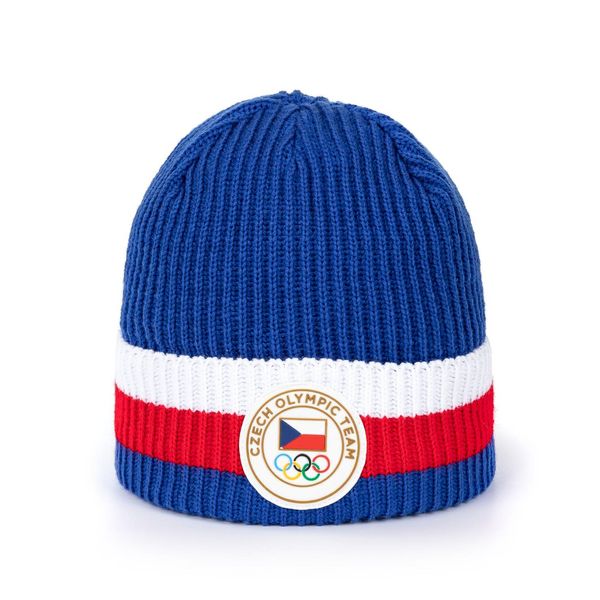 ALPINE PRO Pletená zimní čepice z olympijské kolekce ALPINE PRO RAŠKOVKA 2 reflex blue varianta s