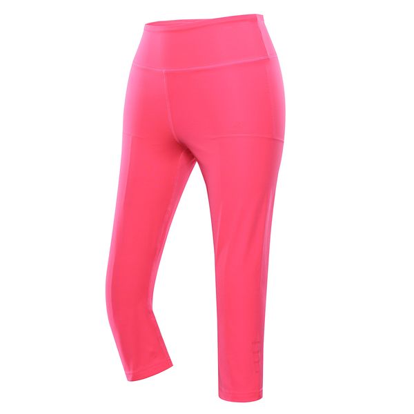 ALPINE PRO Women's quick-drying capri leggings ALPINE PRO NORVA neon knockout pink