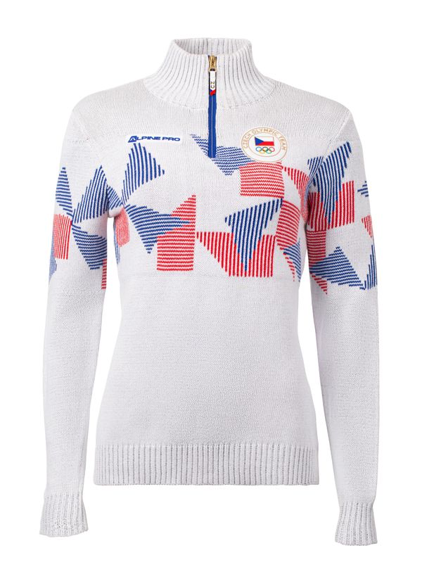 ALPINE PRO Women's sweater from the Olympic collection ALPINE PRO JIGA white variant m