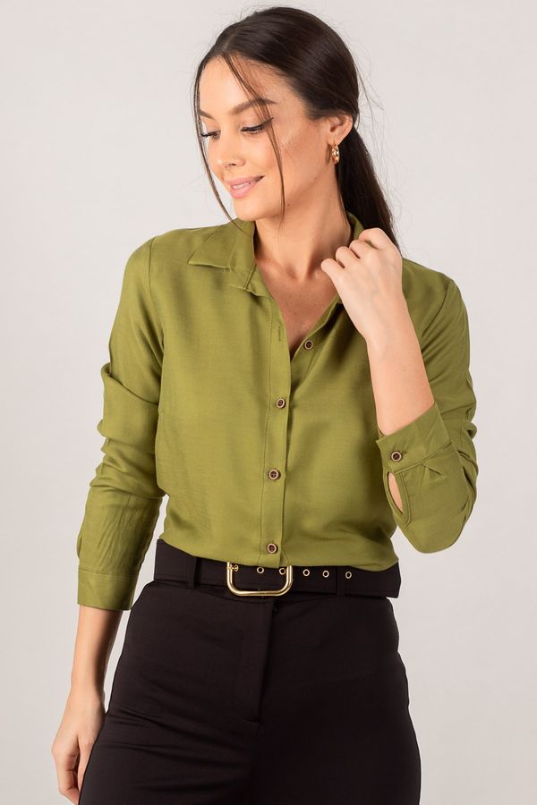 armonika armonika Plus Size Shirt - Green - Regular fit