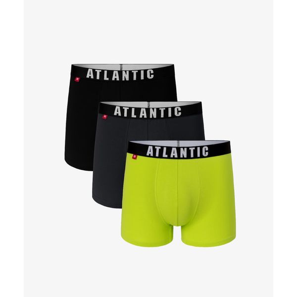 Atlantic 3-PACK Men's boxers ATLANTIC black/graphite/lime
