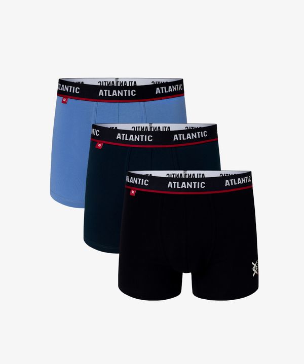 Atlantic 3-PACK Men's boxers ATLANTIC - dark blue, blue, dark blue,