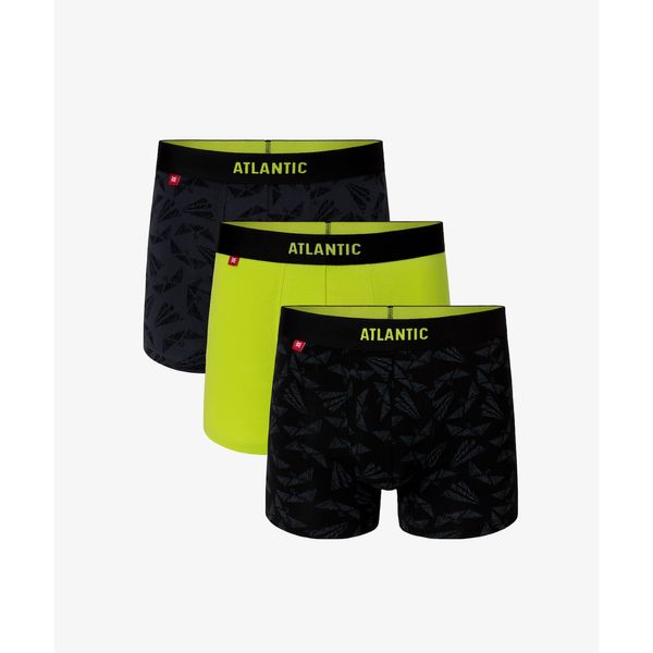 Atlantic 3-PACK Men's boxers ATLANTIC graphite/lime/black