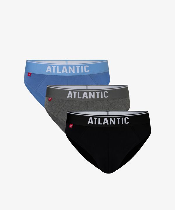 Atlantic Men's sports briefs ATLANTIC 3-PACK - blue, gray melange, black