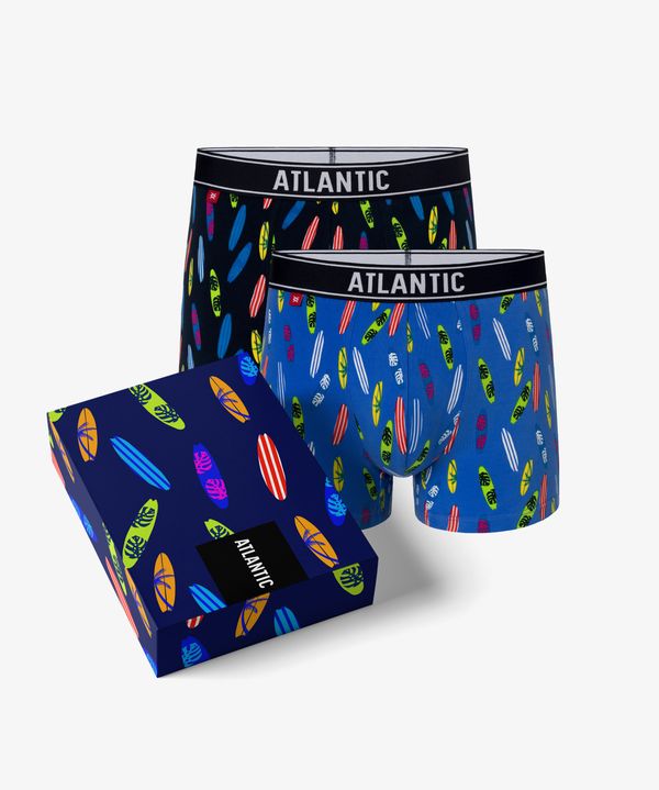 Atlantic Men's tight boxers ATLANTIC - dark blue, cyan