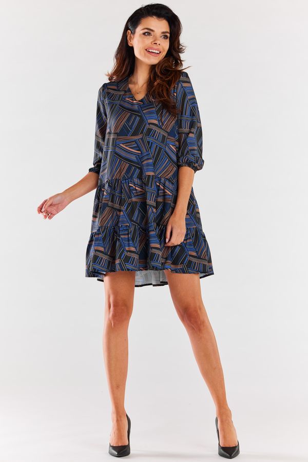 Awama Awama Woman's Dress A469 Navy Blue