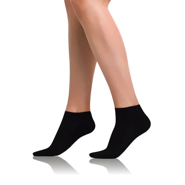 Bellinda Bellinda BAMBOO AIR LADIES IN-SHOE SOCKS - Short women's bamboo socks - black