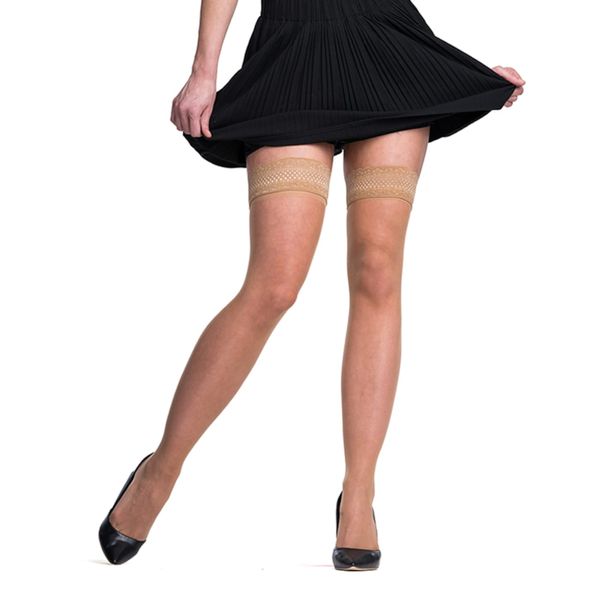 Bellinda Bellinda FASCINATION UP 15 DEN - Transparent glossy self-holding stockings - amber