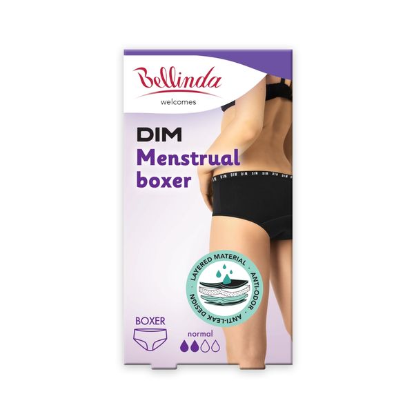 Bellinda Bellinda MENSTRUAL BOXER NORMAL - Cotton menstrual briefing panties - black