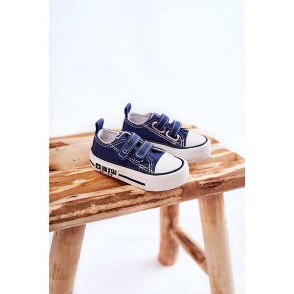 BIG STAR SHOES Children's Cloth Sneakers With Velcro BIG STAR KK374075 Navy blue