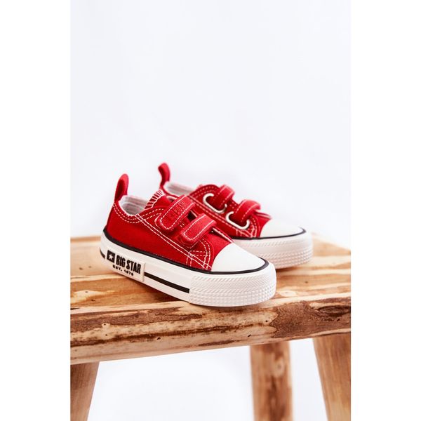 BIG STAR SHOES Children's Cloth Sneakers With Velcro BIG STAR KK374076 Red