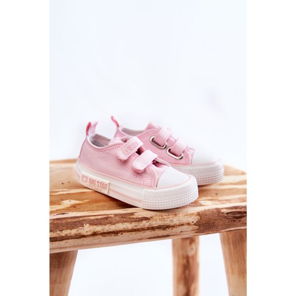 BIG STAR SHOES Children's Cloth Sneakers With Velcro BIG STAR KK374077 Pink