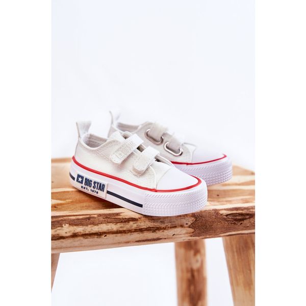 BIG STAR SHOES Children's Cloth Sneakers With Velcro BIG STAR KK374079 White