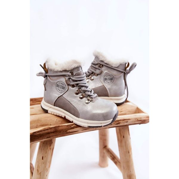 BIG STAR SHOES Children's insulated boots with a zipper Big Star KK374178 Silver