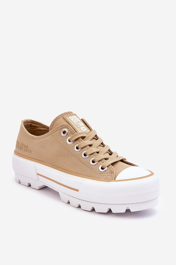 BIG STAR SHOES Fabric Sneakers on the Big Star platform LL274154 Beige