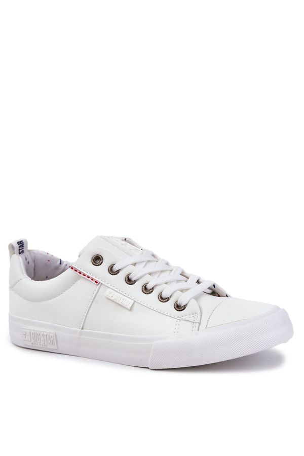 BIG STAR SHOES Men's Low Leather Sneakers Big Star KK174003 White