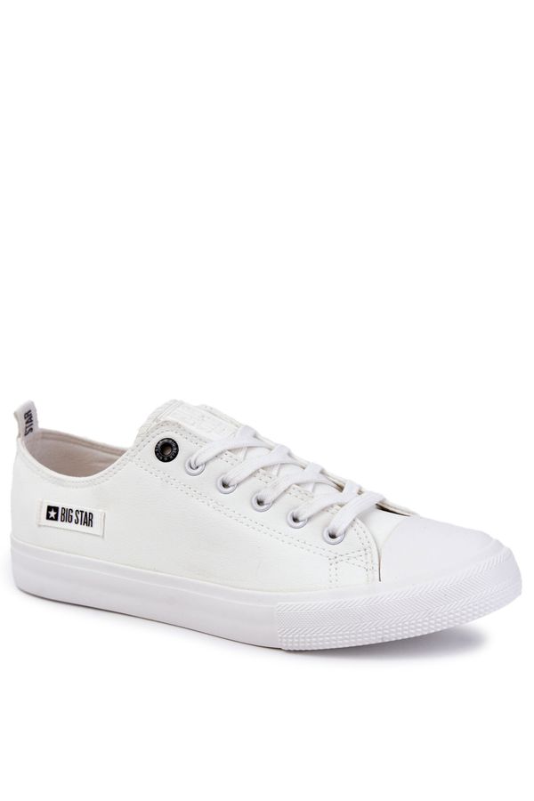 BIG STAR SHOES Men's Low Leather Sneakers Big Star KK174008 White